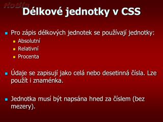 Délkové jednotky v CSS