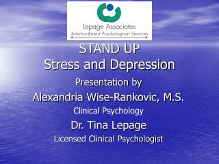 STAND UP Stress and Depression