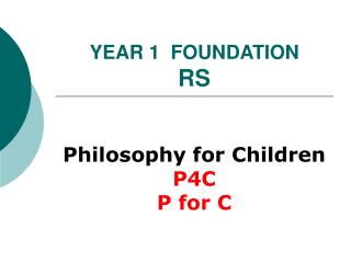 YEAR 1 FOUNDATION RS