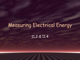 Measuring Electrical Energy