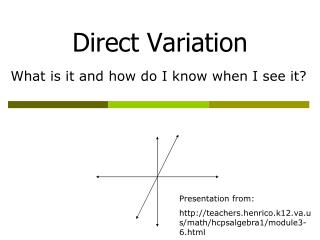 Direct Variation