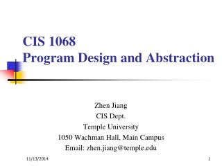 CIS 1068 Program Design and Abstraction