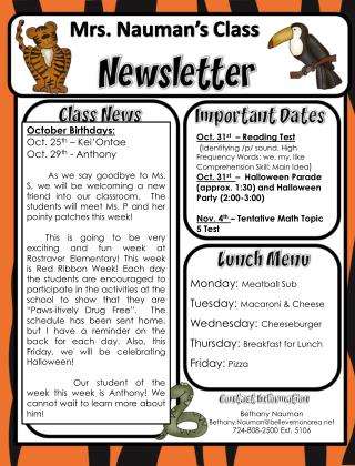 October Birthdays: Oct. 25 th – Kei’Ontae Oct. 29 th - Anthony