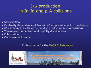 J/  production in In-In and p-A collisions