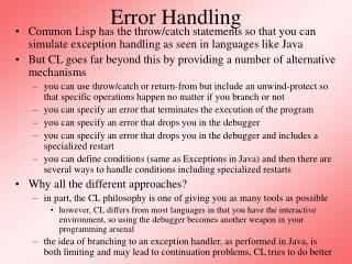 Error Handling