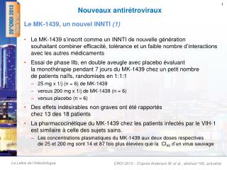 Nouveaux antirétroviraux