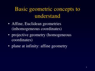 Basic geometric concepts to understand