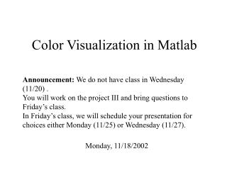 Color Visualization in Matlab