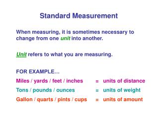 Standard Measurement