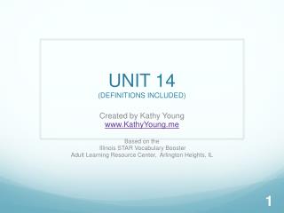 UNIT 14 (DEFINITIONS INCLUDED)