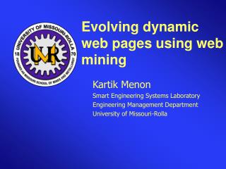 Evolving dynamic web pages using web mining