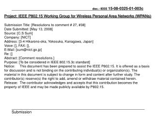 Project: IEEE P802.15 Working Group for Wireless Personal Area Networks (WPANs)