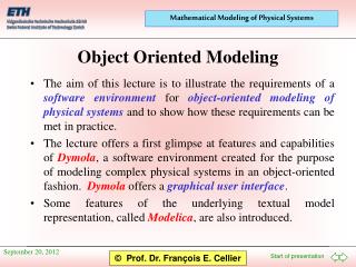 Object Oriented Modeling