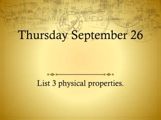 Thursday September 26