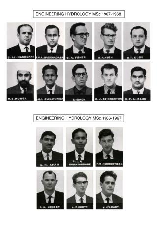 ENGINEERING HYDROLOGY MSc 1967-1968