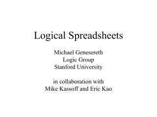 Computerized Spreadsheets