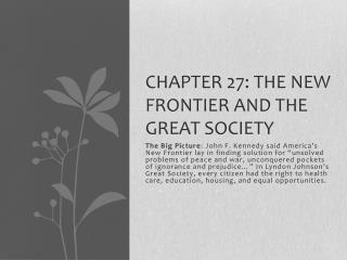 Chapter 27: The New Frontier and the Great Society