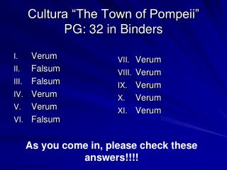 Cultura “The Town of Pompeii” PG: 32 in Binders