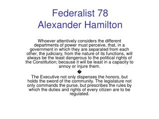 Federalist 78 Alexander Hamilton