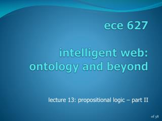 e ce 627 intelligent web: ontology and beyond