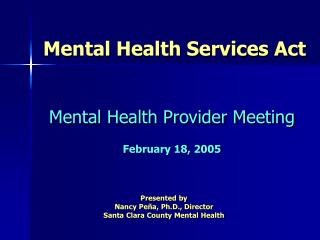 Mental Health Services Act