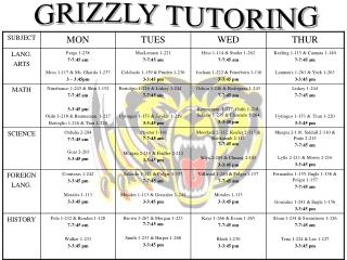 GRIZZLY TUTORING