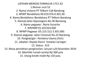 Data per bulan :