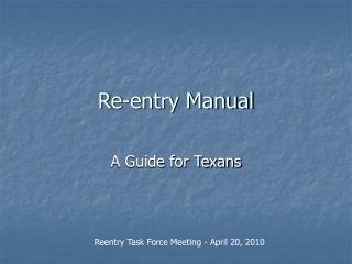 Re-entry Manual