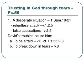 Trusting in God through tears – Ps.56