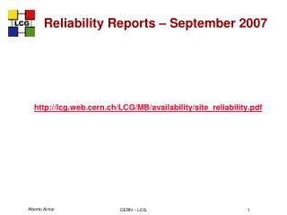 Reliability Reports – September 2007