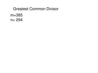 Greatest Common Divisor