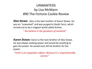 UNWANTEDS by Lisa McMann #90 The Fortune Cookie Review