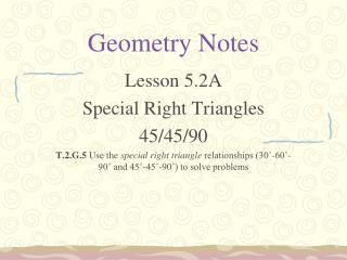 Geometry Notes