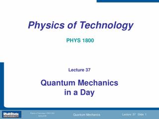 Physics of Technology PHYS 1800