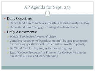 AP Agenda for Sept. 2/3