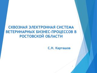 СКВОЗНАЯ ЭЛЕКТРОННАЯ СИСТЕМА ВЕТЕРИНАРНЫХ БИЗНЕС-ПРОЦЕССОВ В РОСТОВСКОЙ ОБЛАСТИ