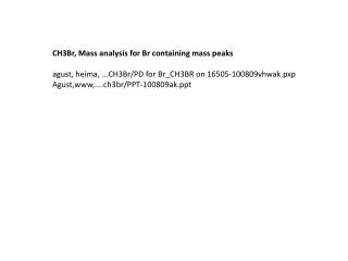 CH3Br, Mass analysis for Br containing mass peaks