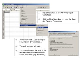 Move the cursor to cell A1 of the ‘Input’ worksheet.