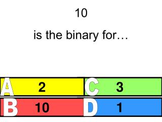 10 is the binary for…