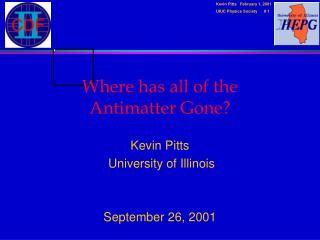 Where has all of the Antimatter Gone?