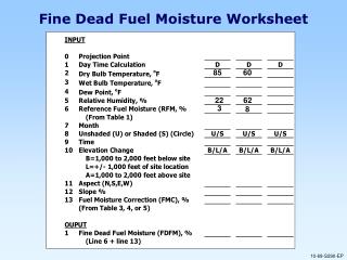 Fine Dead Fuel Moisture Worksheet