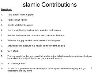 Islamic Contributions