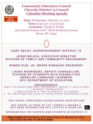 Gary Hecht, superintendent District 75 Jesse Mojica, executive Director