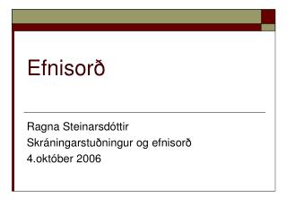 Efnisorð