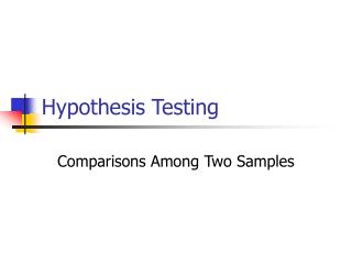 Hypothesis Testing