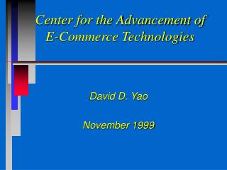 Center for the Advancement of E-Commerce Technologies