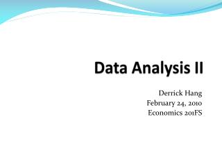 Data Analysis II