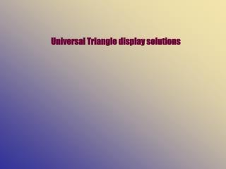 Universal Triangle display solutions