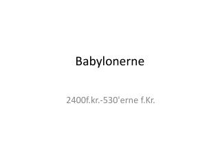 Babylonerne