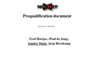 Prequalification document